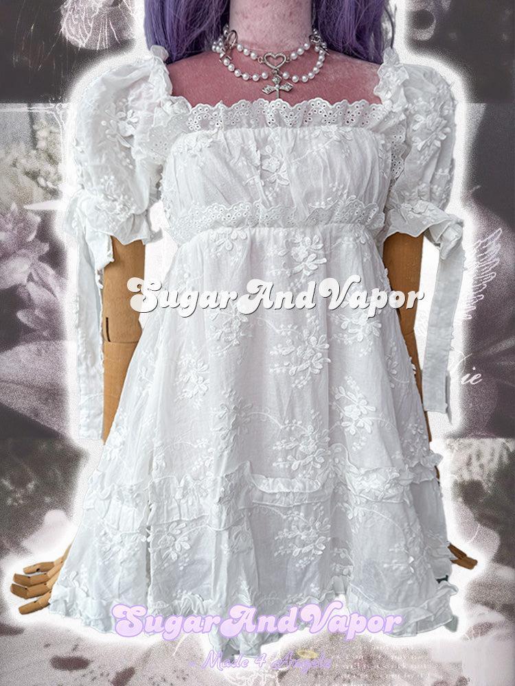 Annelise Heavenly Embroidered Baby Doll Dress-DRESSES-SugarAndVapor