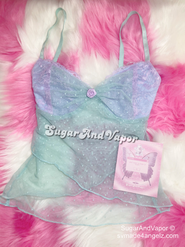 Ariel Mermaid Mesh Crop Top-TOPS-SugarAndVapor