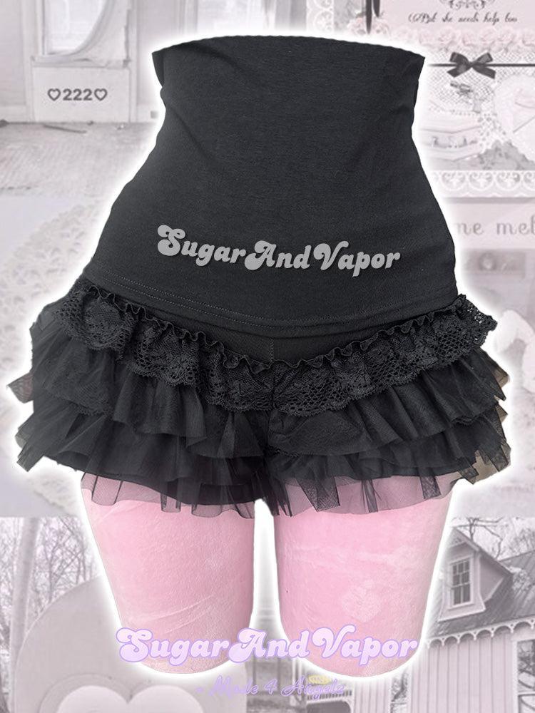 Astraea Gothic Layering Ruffle Shorts-Skirts-SugarAndVapor