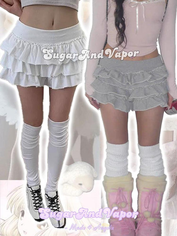 Azalea Girly Basic Ruffled Mini Skirt-Skirts-SugarAndVapor