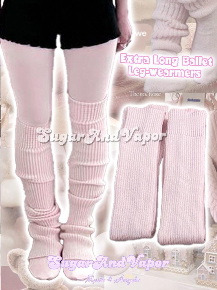 Ballet Dancer Baby Pink Cute Tall Leg Warmers-SOCKS & TIGHTS-SugarAndVapor