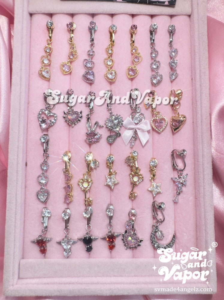 Bling Angel Wings Clip-on 2.0 Fake Belly Ring-Belly Ring-SugarAndVapor