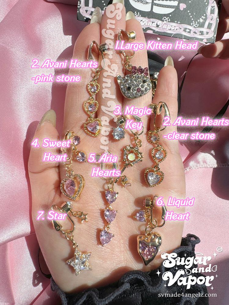 Bling Clip-on 2.0 Fake Belly Ring (Gold Base Collection)-Belly Ring-SugarAndVapor