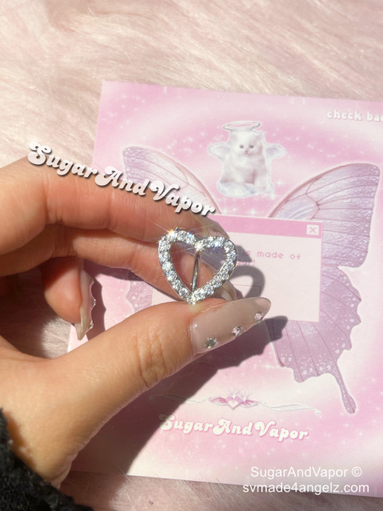 Bonnie Bling Heart Top Mount Belly Ring-Belly Ring-SugarAndVapor