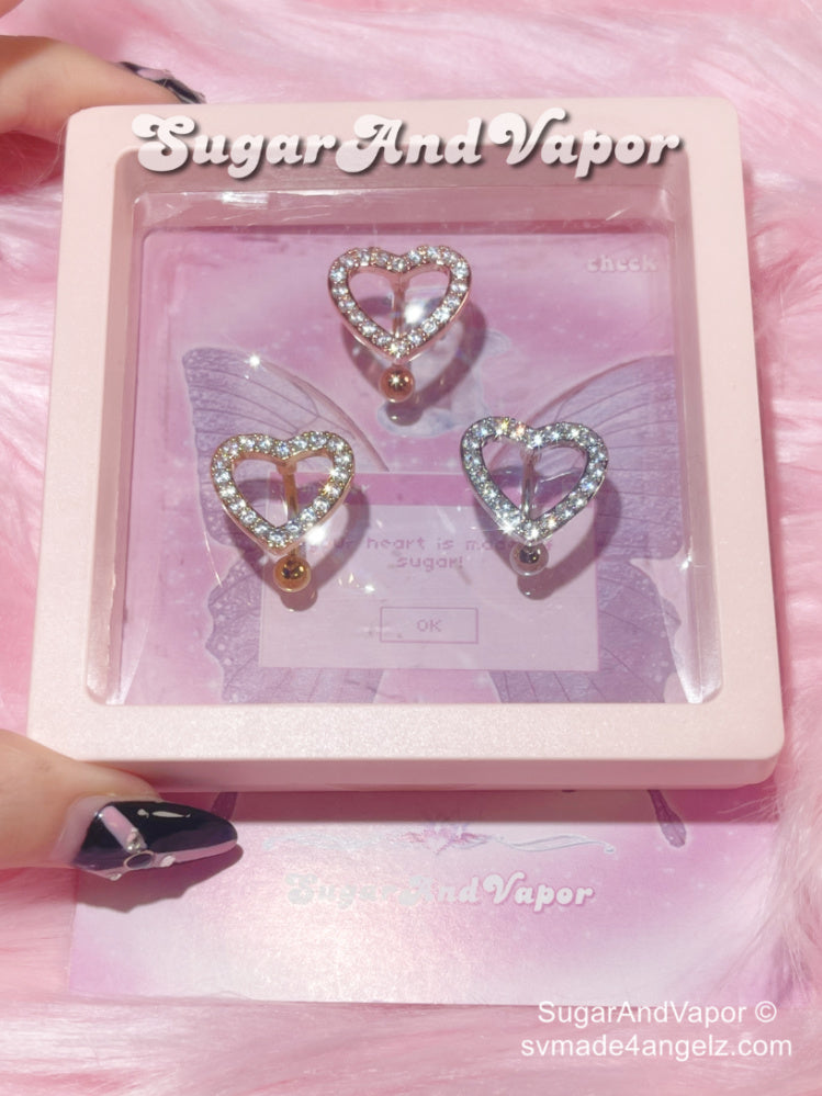 Bonnie Bling Heart Top Mount Belly Ring-Belly Ring-SugarAndVapor