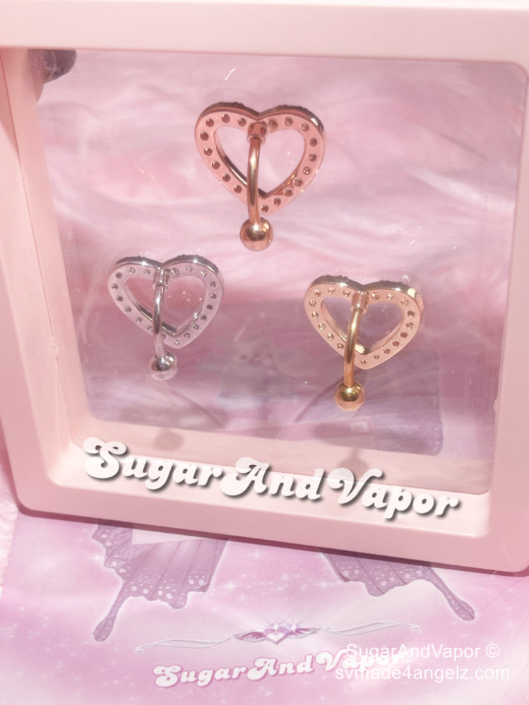 Bonnie Bling Heart Top Mount Belly Ring-Belly Ring-SugarAndVapor
