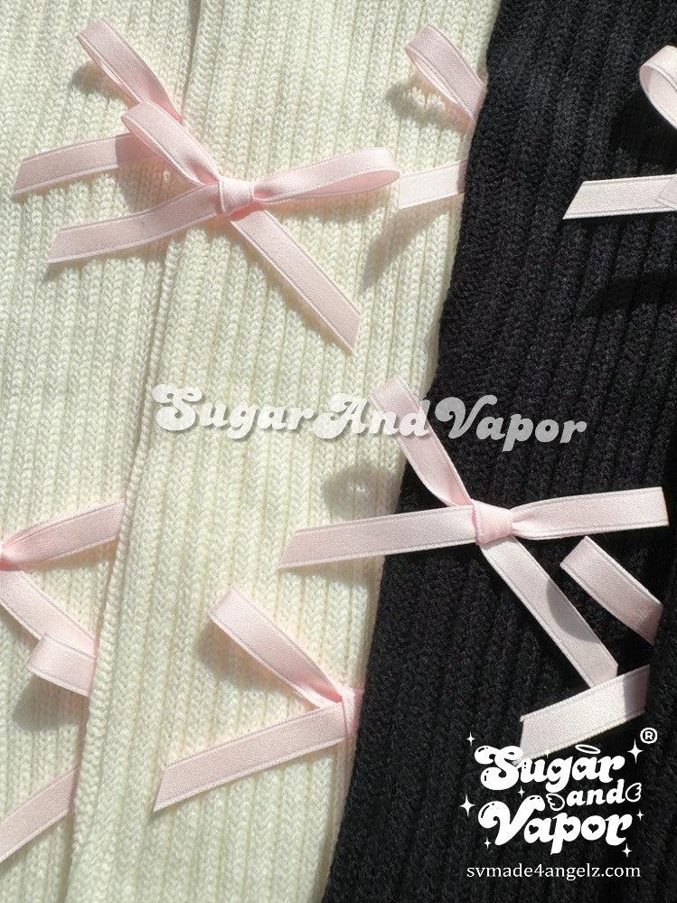 Carlotta Multi Ribbons Coquette Arm/Leg Warmers-SOCKS & TIGHTS-SugarAndVapor
