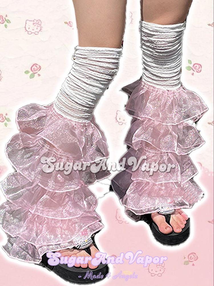 Celia Dark Tulle Flared Leg Warmers-SOCKS & TIGHTS-SugarAndVapor