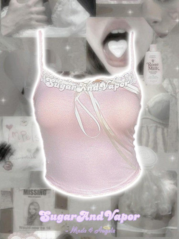 Coraline Ribbon Summer Cami Top-TOPS-SugarAndVapor