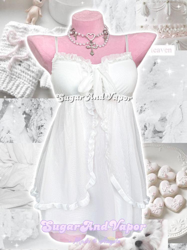 Cordelia Mesh Dollcore Ruffle Slip Dress-DRESSES-SugarAndVapor