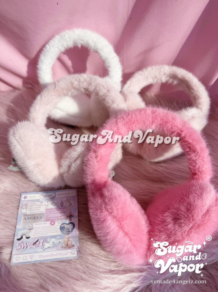 Cute Furry Heart Shaped Warm Earmuffs-Hats-SugarAndVapor