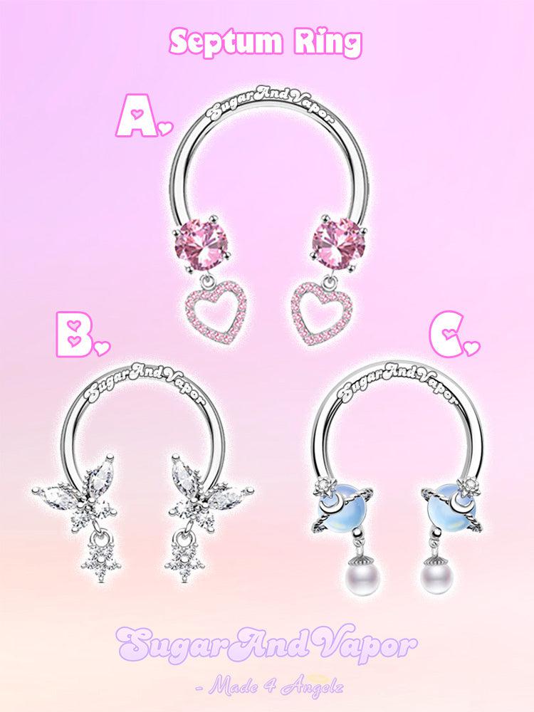 Cute Girly Cystals Drops Septum Ring-Nose Rings-SugarAndVapor