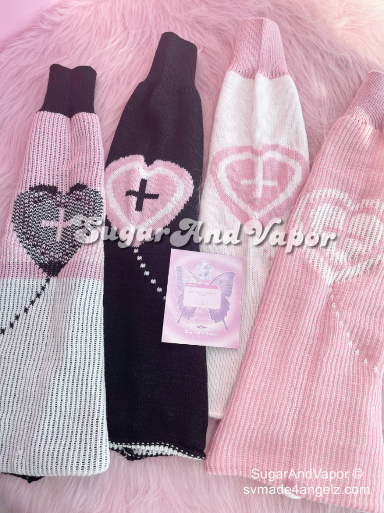 Cute Heart Reversible Leg Warmers-SOCKS & TIGHTS-SugarAndVapor