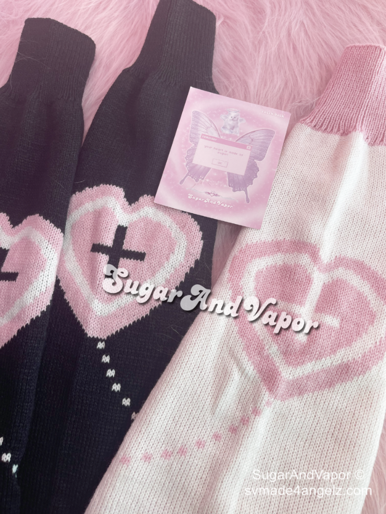 Cute Heart Reversible Leg Warmers-SOCKS & TIGHTS-SugarAndVapor