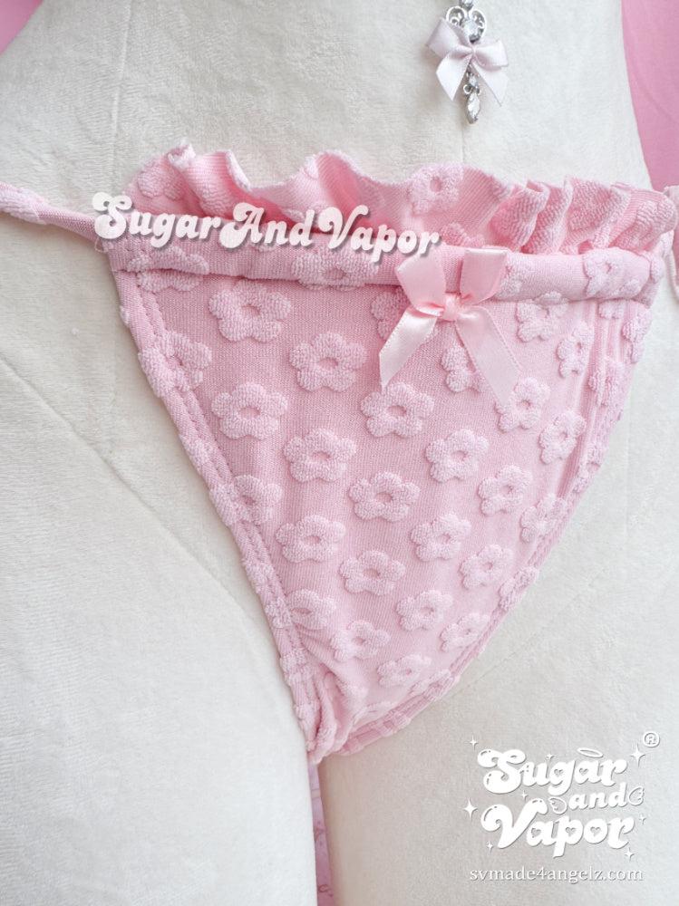 Cute Pink Daisy Girly Bikini Set-Swimsuits-SugarAndVapor