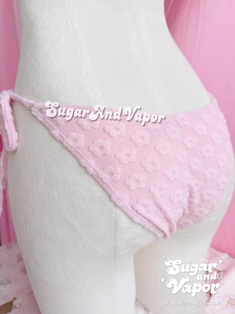 Cute Pink Daisy Girly Bikini Set-Swimsuits-SugarAndVapor