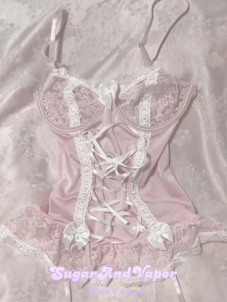 Delphine Boudoir Lace Longline Bustier Top-TOPS-SugarAndVapor