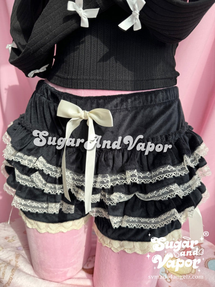 Dovie Warm Velvet Flared Mini Skort-Skirts-SugarAndVapor