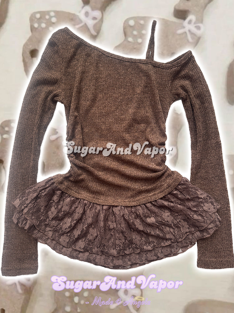 Esmera See-through Ballet Girl Lace Hem Top-TOPS-SugarAndVapor