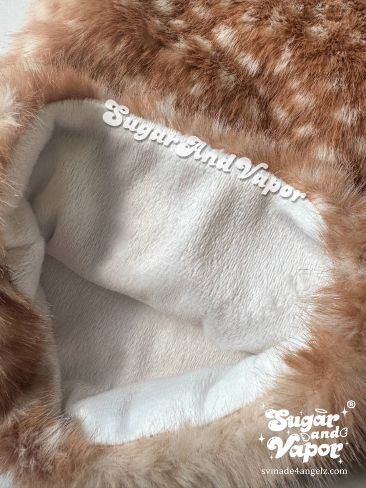 Fawn Dream Furry Leg Warmers with Gifts Bambi Ribbon Pins-Leg Warmer-SugarAndVapor