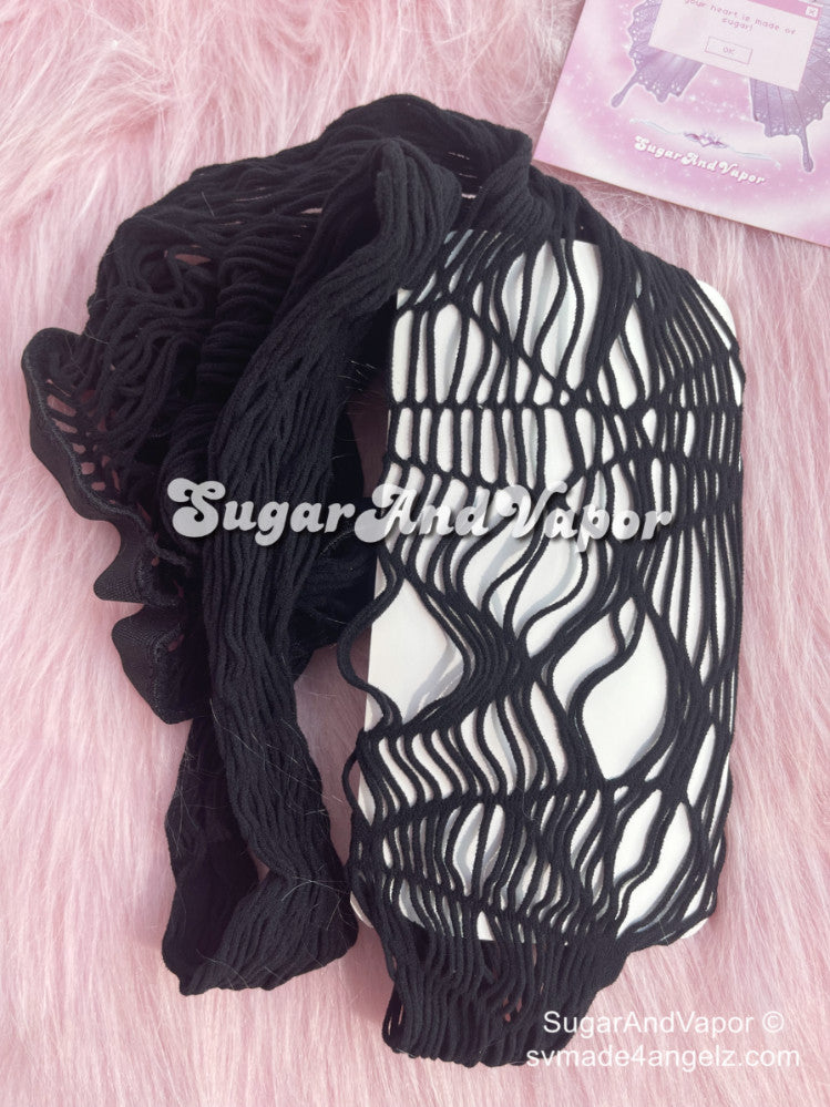 Goth Spider Cobweb Fishnet Tights-SOCKS & TIGHTS-SugarAndVapor