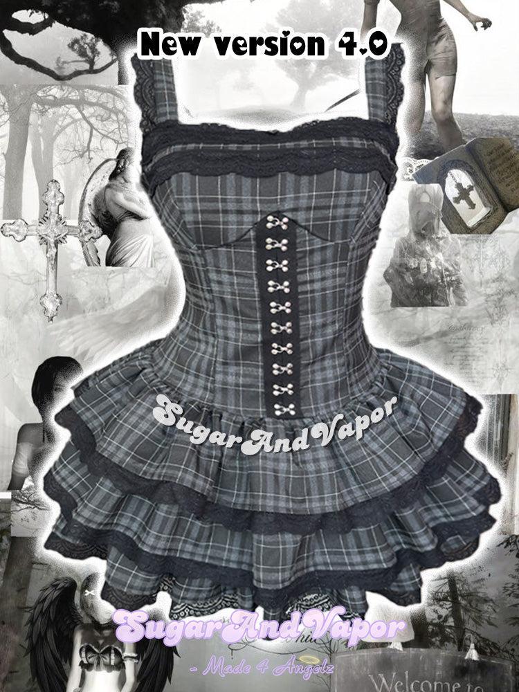 grunge dress Y2K Plaid Mini Discover the Grunge Goddess Flannel in Lime Women's dresses KILLSTAR - Future
