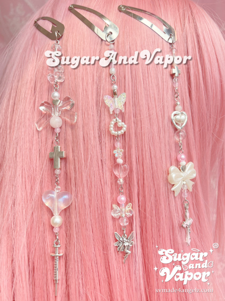 Handmade Aesthetic Beaded Hair Clips-Hair ACC-SugarAndVapor