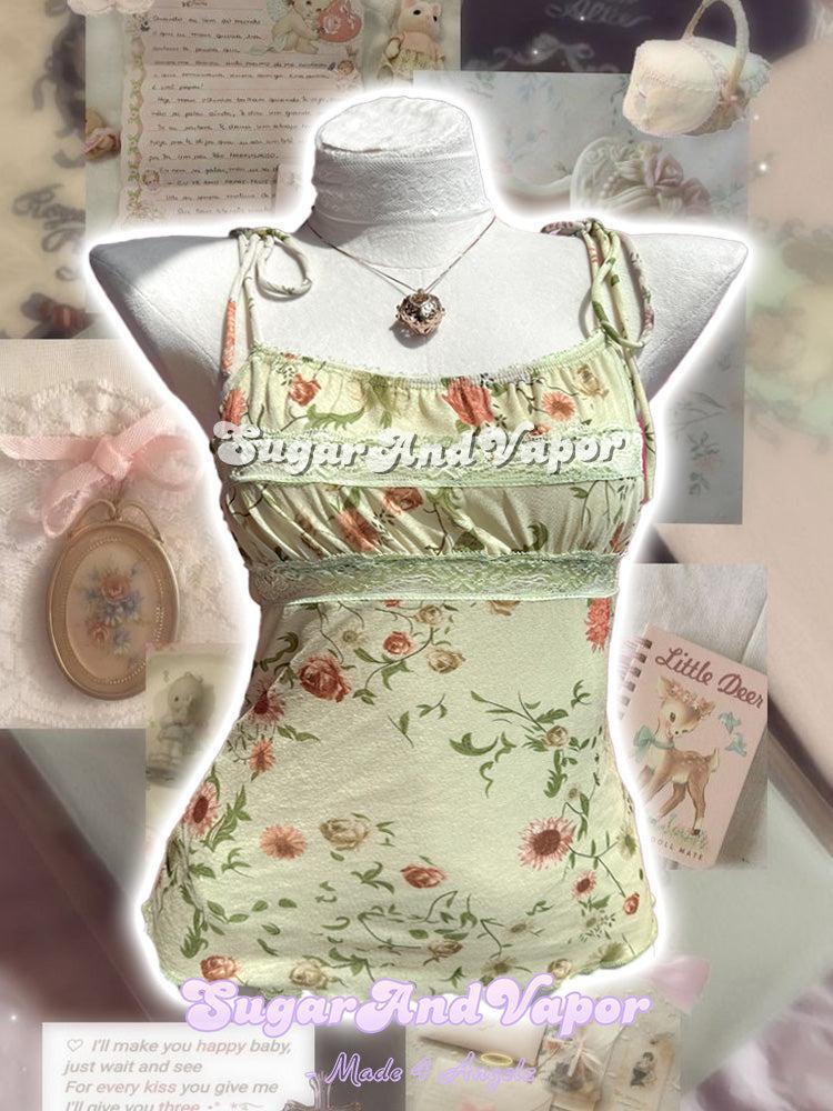 Heloise Grace Romantic Floral Strappy Top-TOPS-SugarAndVapor