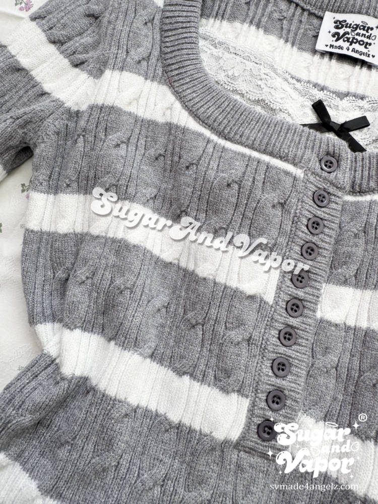 Ivy Grey Cozy Cable Knit Sweater + Lace Cami Set-TOPS-SugarAndVapor