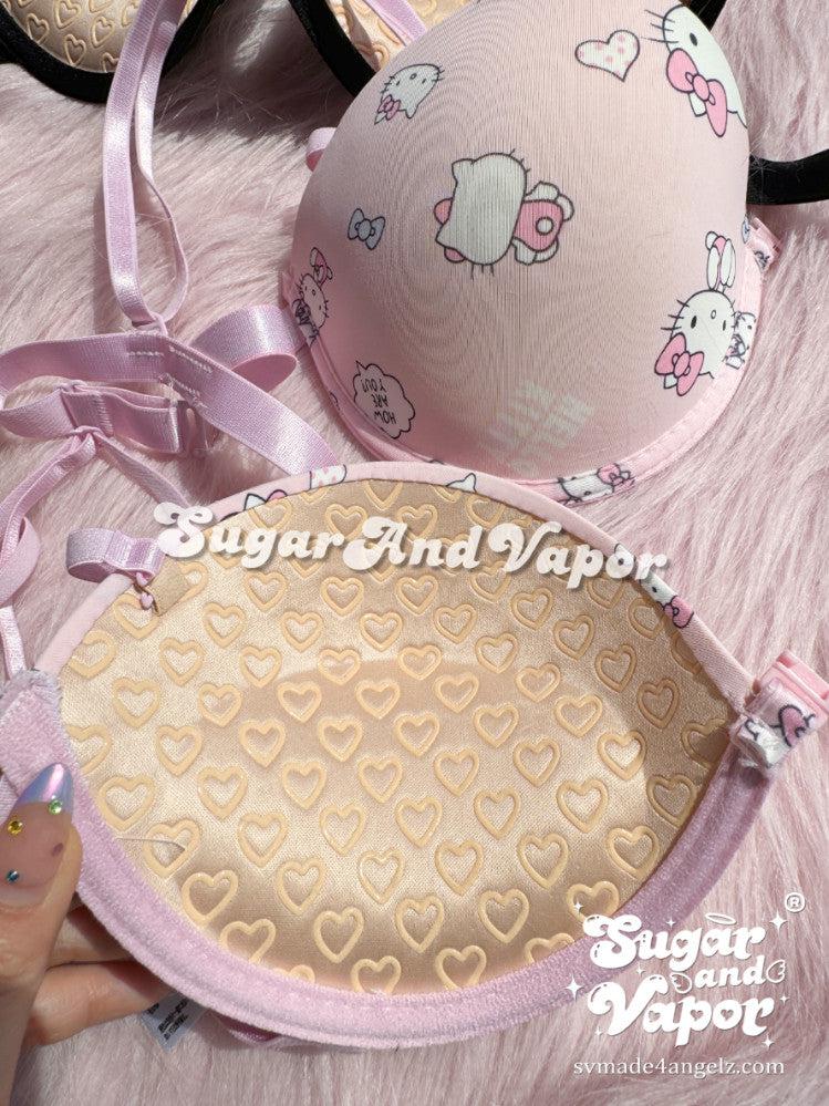 Kawaii Kitty Underwire Support Bra-Lingeries-SugarAndVapor