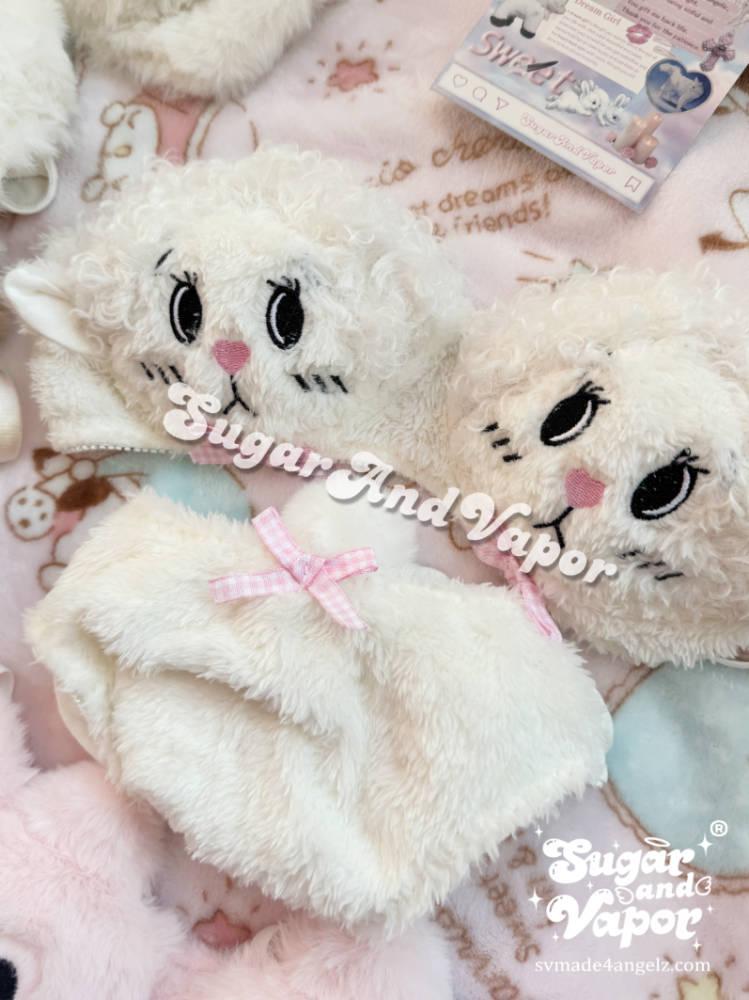 Kawaii Plush Animals 2 Pcs Warm Furry Bra Set-Lingeries-SugarAndVapor