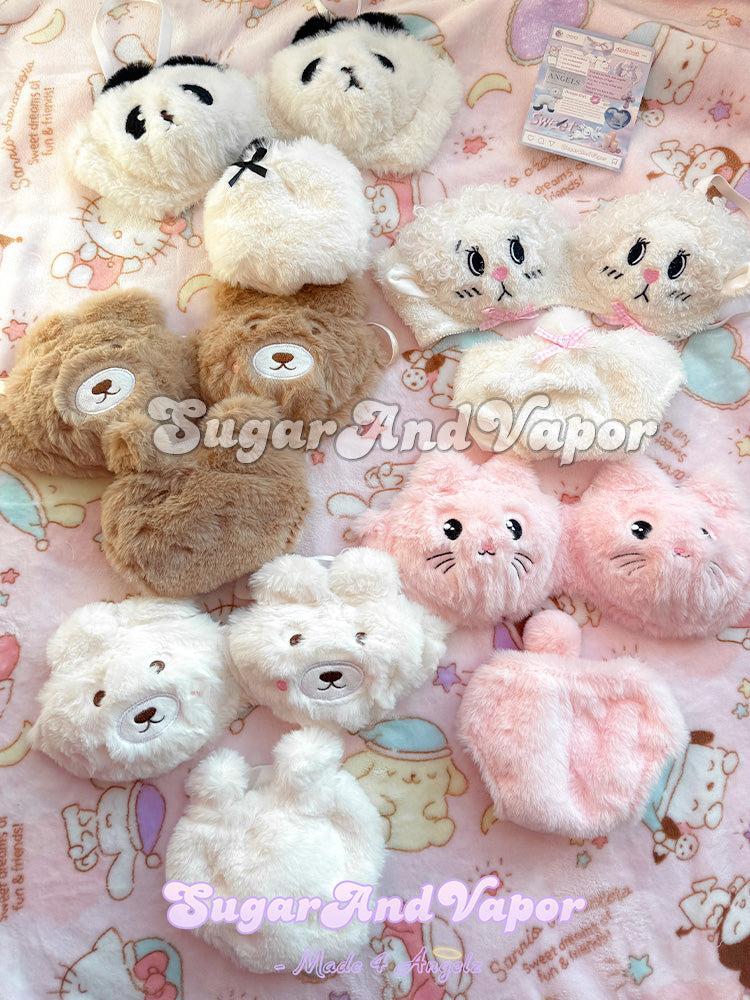 Kawaii Plush Animals 2 Pcs Warm Furry Bra Set-Lingeries-SugarAndVapor