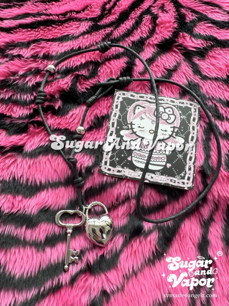 Key 2 My Black Heart Long Necklace-NECKLACES-SugarAndVapor