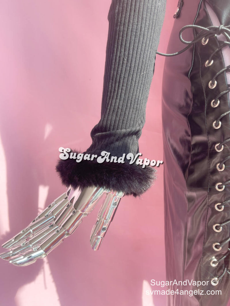 Kiki Spoiled Girl Furry Crop Cardigan-TOPS-SugarAndVapor