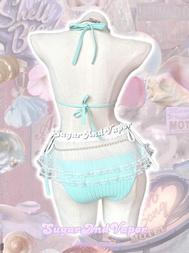Lemon Breeze & Peppermint Mambo Bikini 3 Pieces Set-Swimsuits-SugarAndVapor
