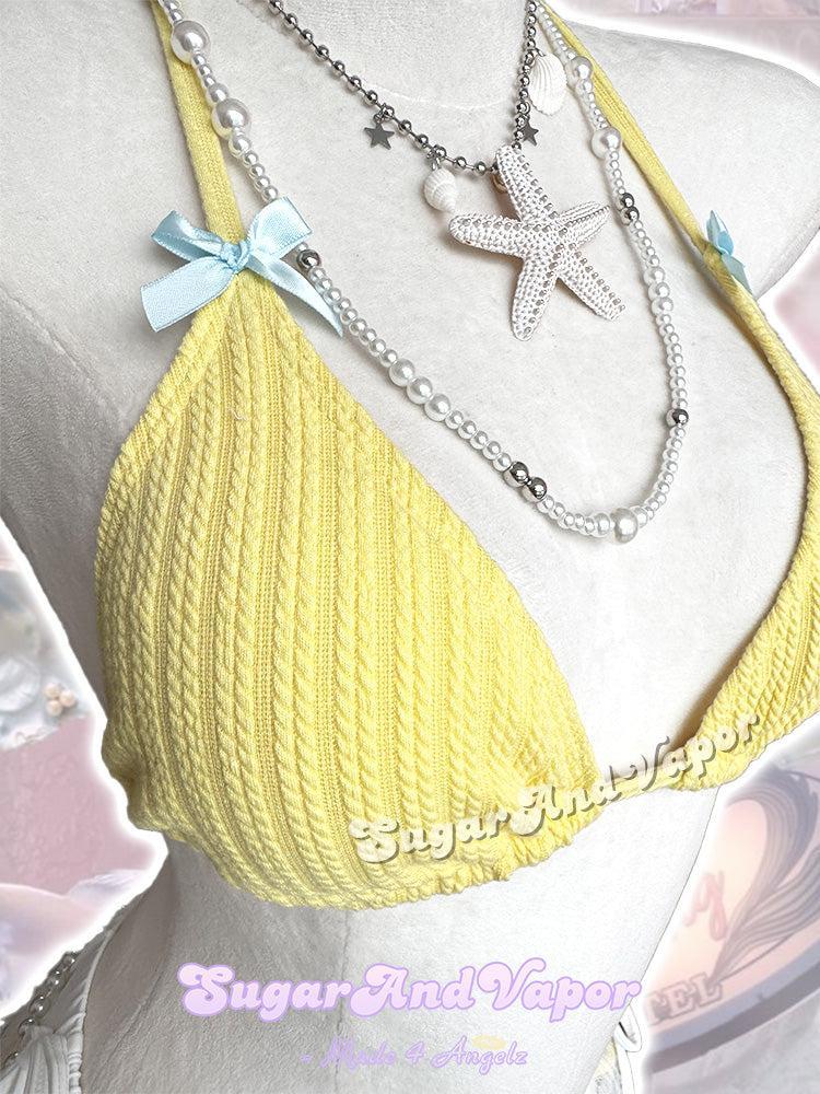 Lemon Breeze & Peppermint Mambo Bikini 3 Pieces Set-Swimsuits-SugarAndVapor