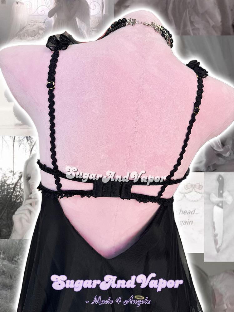 Lilienne Black Fairy Babydoll Dress-Dress-SugarAndVapor