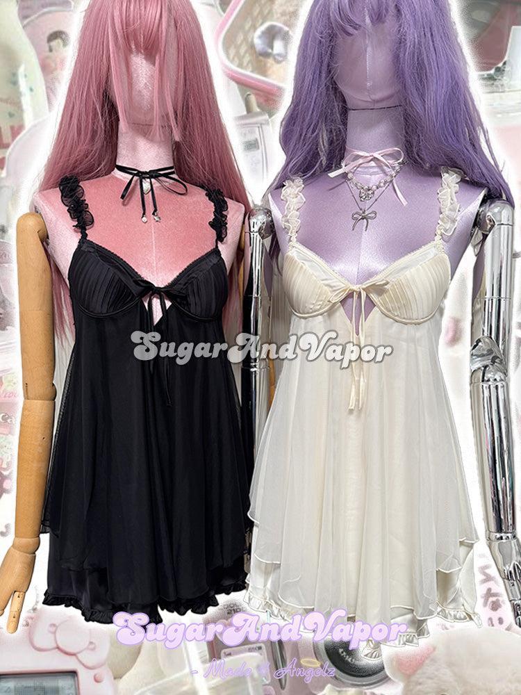 Lilienne Black Fairy Babydoll Dress-Dress-SugarAndVapor