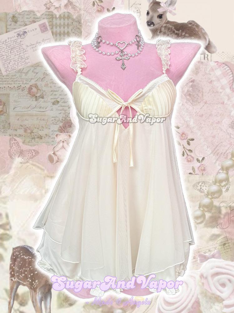 Lilienne Misty Cream Fairy Babydoll Dress Cream / M-L Lilienne Misty Cream Fairy Babydoll Dress Cream / M-L