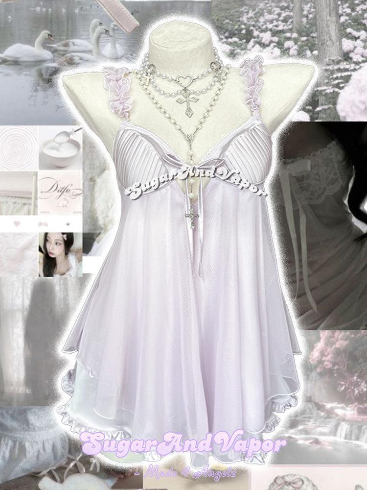 Lilienne Misty Lavender Fairy Babydoll Dress-Dress-SugarAndVapor