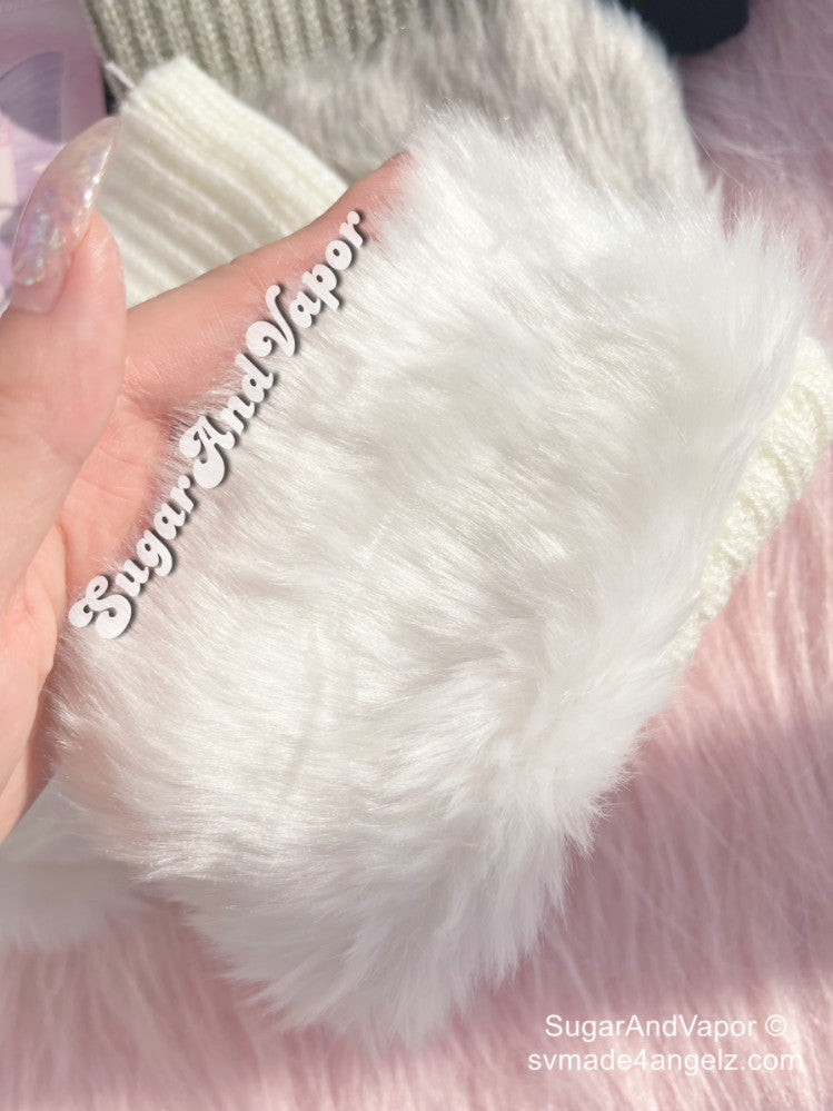 Lucia Snow Furry Mini Leg Warmers-SOCKS & TIGHTS-SugarAndVapor