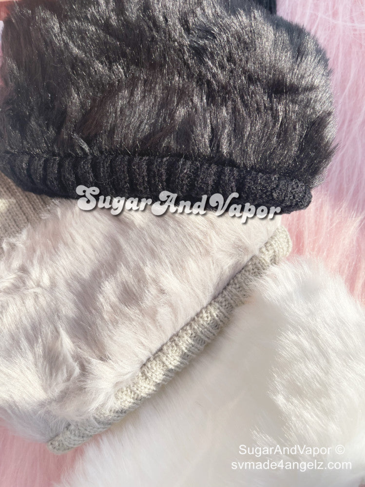 Lucia Snow Furry Mini Leg Warmers-SOCKS & TIGHTS-SugarAndVapor