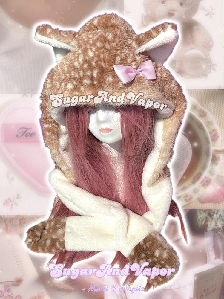 Fawn Dream Furry Lolita Headdress & Hat-Leg Warmer-SugarAndVapor