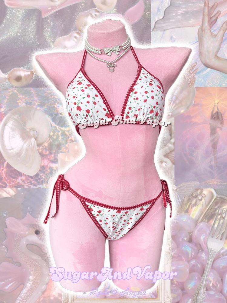 Marielle Garden Floral Print Girly Bikini Set-Swimsuits-SugarAndVapor