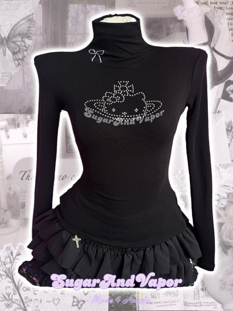 Mimi TENCEL™ Bling Deco Basic Turtleneck Top-TOPS-SugarAndVapor