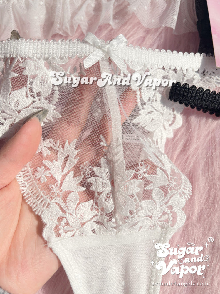 Noelle Lace Bustier Lingerie 2 Pcs Set-Lingeries-SugarAndVapor