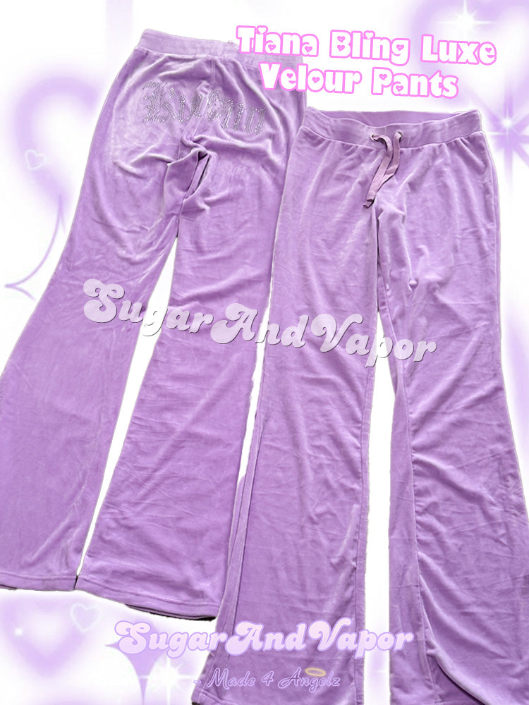Tiana Luxe Velour Bling Back Jogger Pants