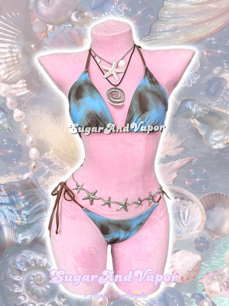 Sapphire Dusk Siren Bikini (with Gift star belly chain)-Swimsuits-SugarAndVapor