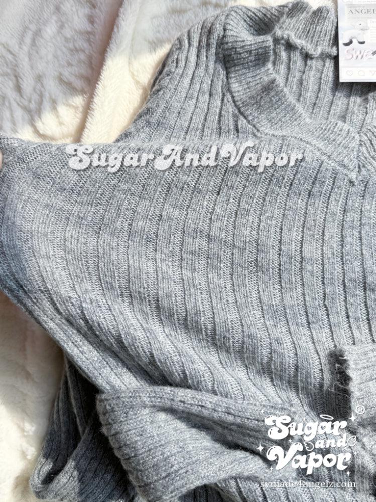 Savanna Classic Grey V-neck Sweater-TOPS-SugarAndVapor