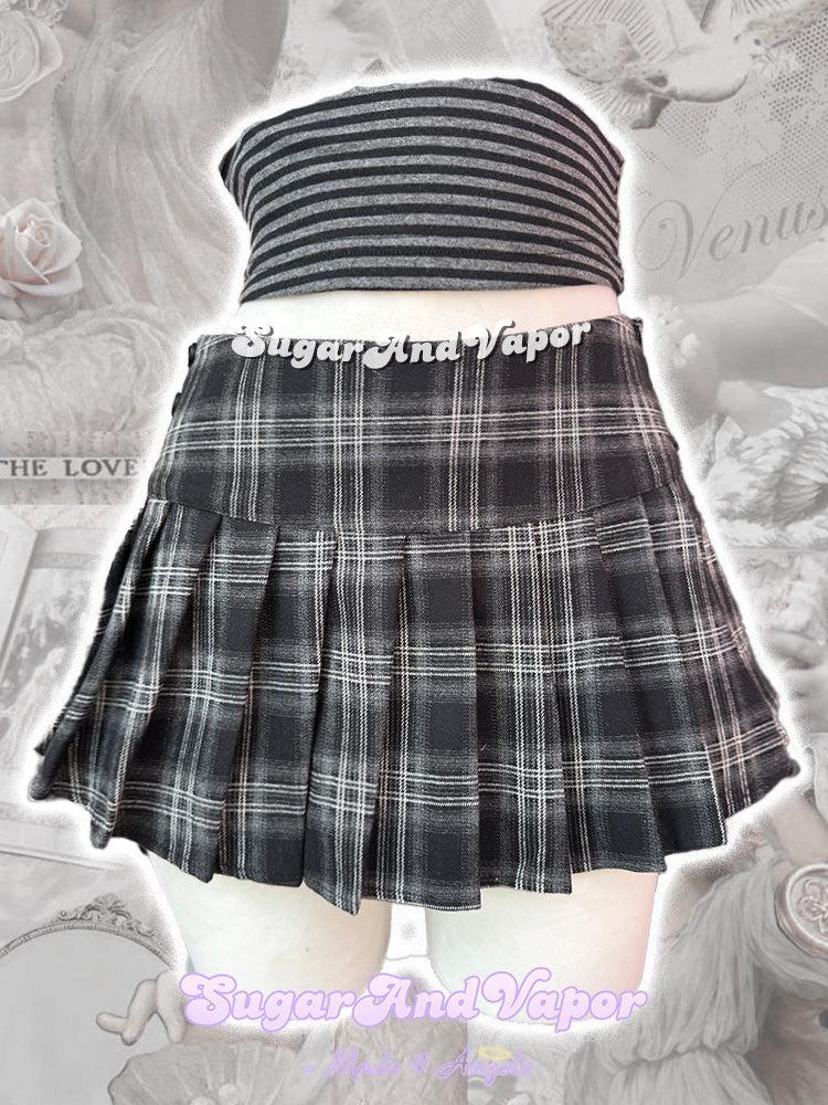Selene Dark Academia Pleated Mini Skirt-Skirts-SugarAndVapor